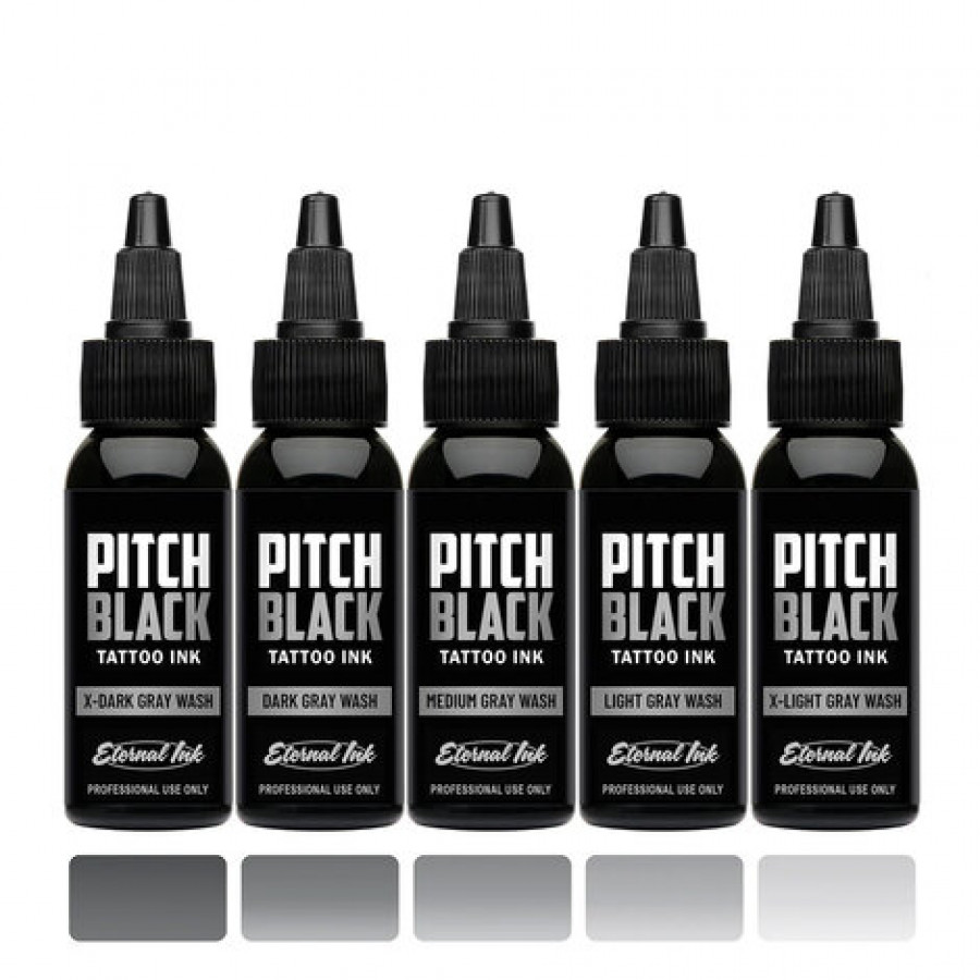 Тату краска Eternal Pitch Black Medium Gray Wash